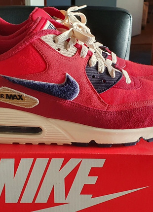 Nike air max 90 premium trainer university red / provence top purple