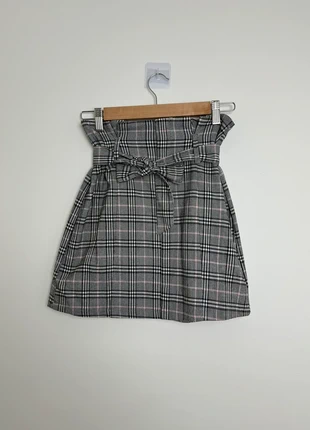 Mini jupe à carreaux noir blanc, élastique à la taille avec ceinture chic - Bershka - Taille S (36), brand: Bershka, condition: Very good, size: S / 36 / 8, €10.00, €11.20 includes Buyer Protection