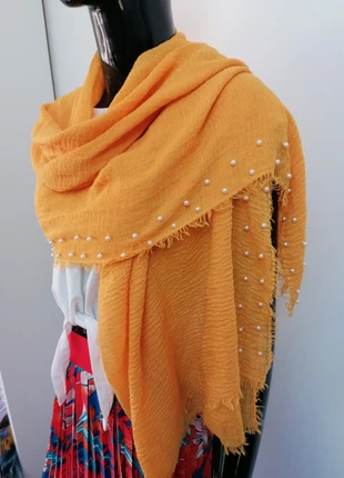 Foulard gaz de coton jaune moutard, condition: New without tags, €6.00, €7.00 includes Buyer Protection
