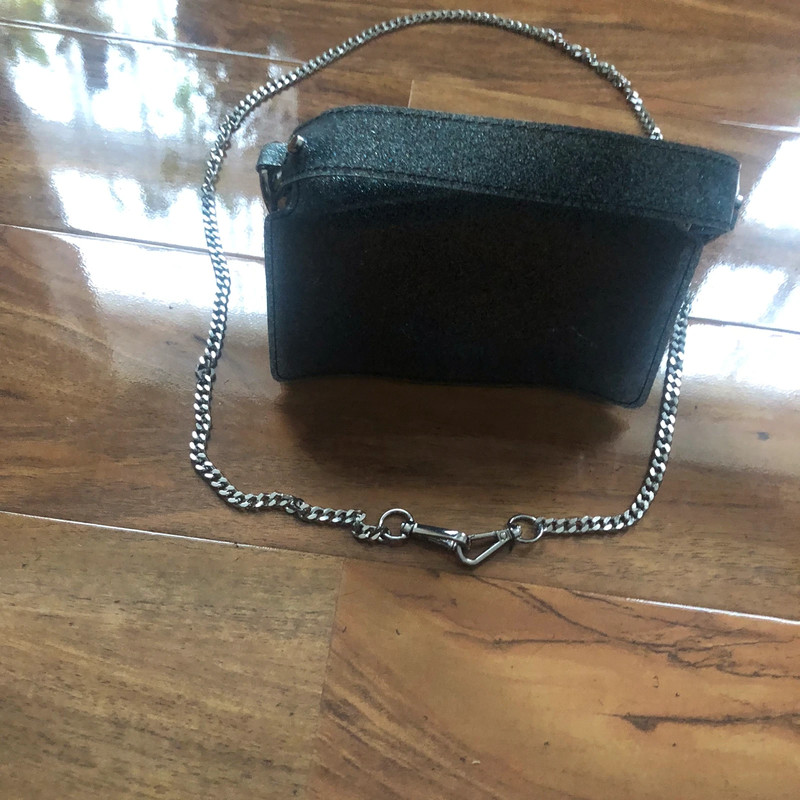 BNWOT Zara glitter vinyl bag wth detachable chain