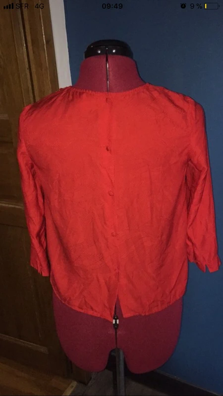 Blouse en soie rouge sezane - photo numéro 2