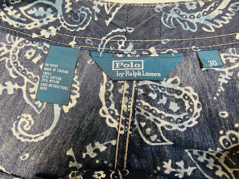 Vintage Polo by Ralph Lauren Blue Paisley Swim Trunks - Vinted