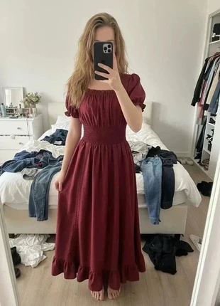 Robe renaissance victorienne cramoisie à manches courtes et col carré #043, brand: auria, condition: Very good, size: M / 38 / 10, €49.99, €53.19 includes Buyer Protection