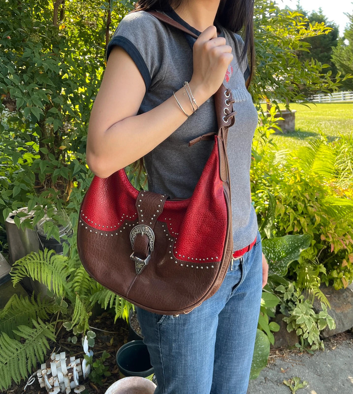 Vintage Wrangler Western Style Leather Shoulder Bag 1