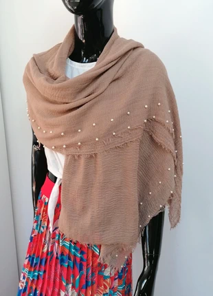 Foulard en gaz de coton couleur beige, condition: New without tags, €6.00, €7.00 includes Buyer Protection