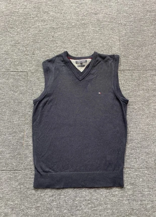 Pull, pull sans manche, pull col V bleu marine de saison, logo drapeau taille M, marke: Tommy Hilfiger, zustand: Sehr gut, größe: M, 22,00 €, 23,80 € inklusive Vinted-Käuferschutz