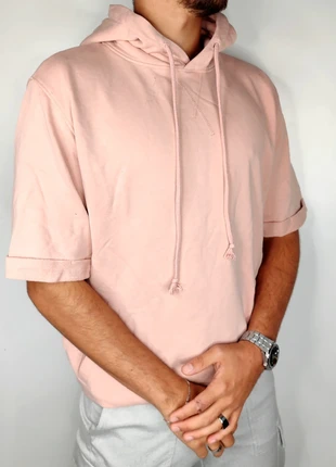 Sweat à capuche rose manches courtes Zara T.L, marque: Zara, état: Très bon état, taille: L, 12,00 €, 13,30 € Protection acheteurs (Pro) incluse