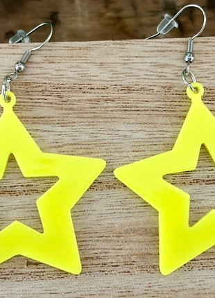 Boucles d’oreilles jaune fluo (années 80), marca: Artisan, estado: Nuevo sin etiquetas, 2,00 €, 2,80 € Protección al comprador incluida