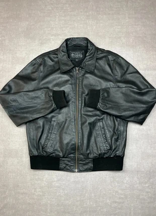 Redskins – Bomber / Aviateur / Flight Jacket / Cuir Noir – Mesures en photos, brand: Redskins, condition: Very good, size: XL, €80.00, €84.70 includes Buyer Protection