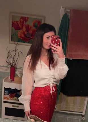 Chemisier/blouse blanche - boohoo, marke: Boohoo, zustand: Sehr gut, größe: S / 36 / 8, 5,00 €, 5,95 € inklusive Vinted-Käuferschutz