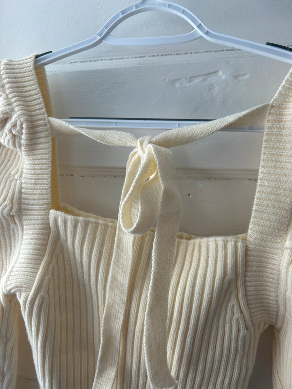 Forever 21 Cream Tie-Back Sweater 2