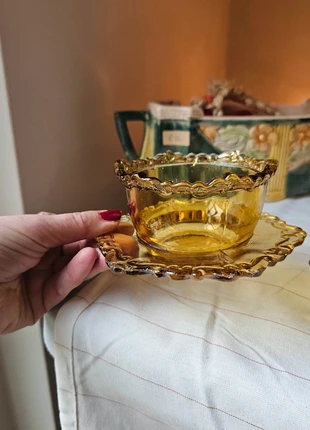 Okergeel glazen potje, marque: Vintage, état: Très bon état, 4,50 €, 5,43 € Protection acheteurs incluse