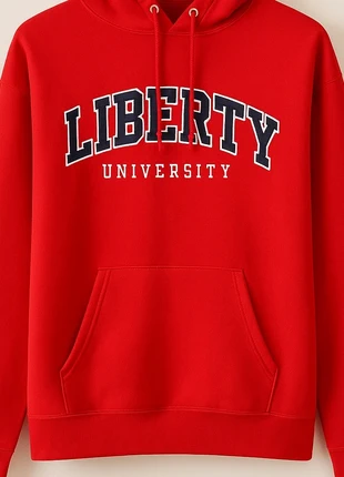 Hoodie Champion rouge logo Liberty University - taille L - style US college, marke: Champion, zustand: Sehr gut, größe: L, 11,00 €, 12,25 € inklusive Vinted-Käuferschutz