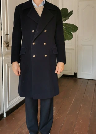 Exceptionnel manteau croisé vintage homme 100 % laine marine élégant old money, brand: Bespoke, condition: Very good, size: M, €115.00, €121.45 includes Buyer Protection