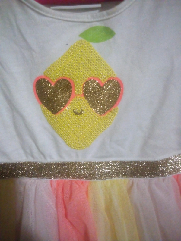 White lemon sequinned girls dress 2