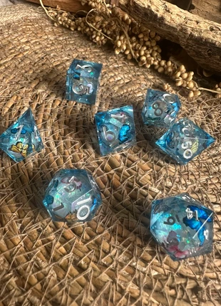 DND Dice / dobbelstenen / blauw / vlinders, marca: D&D, estado: Novo com etiquetas, €25.00, €26.95 inclui Proteção do Comprador