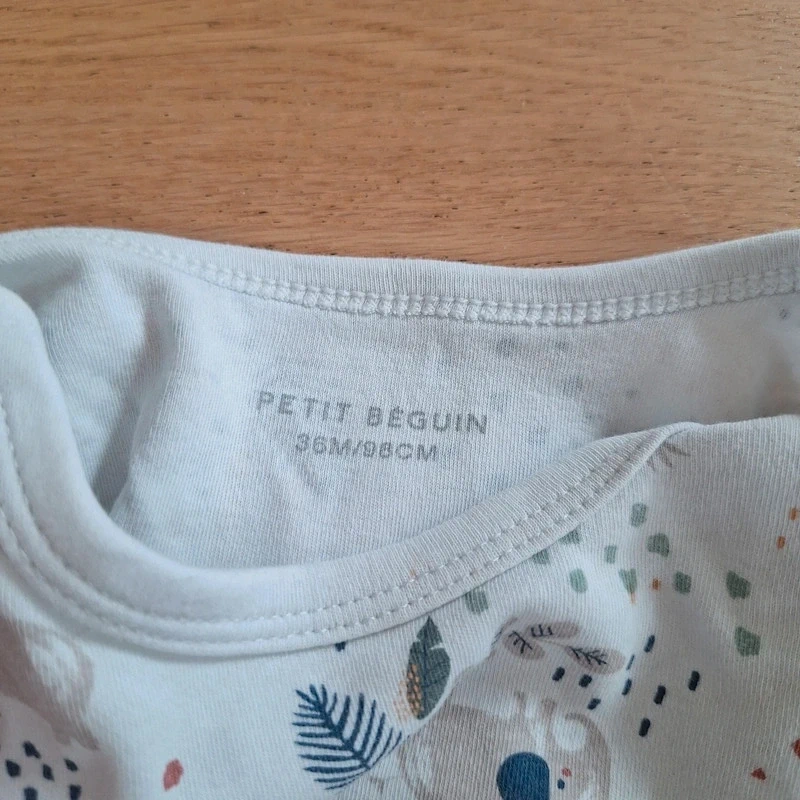 Lot de 3 bodies manches courtes Petit Beguin 36 mois - photo numéro 7