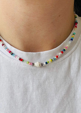 Rainbow Beaded Choker Necklace w/ Shell – Pastel Y2K Coquette Indie Style, brand: other, condition: New without tags, £8.50, £9.63 includes Buyer Protection