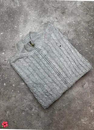 Gilet zippé gris en maille torsadée Tommy Hilfiger – Taille M, brand: Tommy Hilfiger, condizioni: Ottime, taglia: M / IT 42 / EU 38, €20.00, €21.70 include la Protezione acquisti