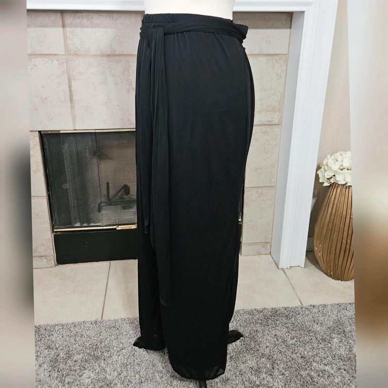 Onyx Nite by Wendy Chaitin Black Sheer Overlay Pants 4