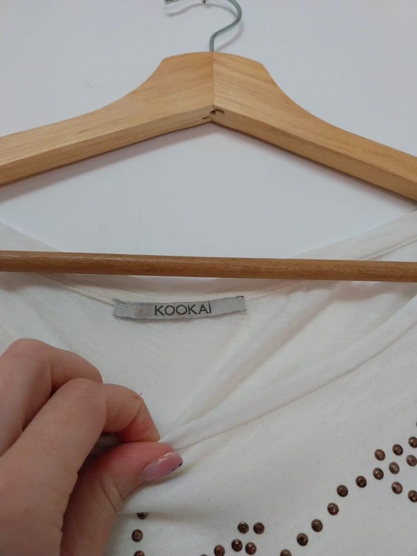 T-shirt à strass blanc Kookai 34 - photo numéro 4