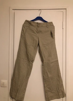 Pantalon en lin beige, merk: Cache Cache, staat: Heel goed, maat: S / 36 / 8, € 3,00, € 3,85 inclusief Kopersbescherming