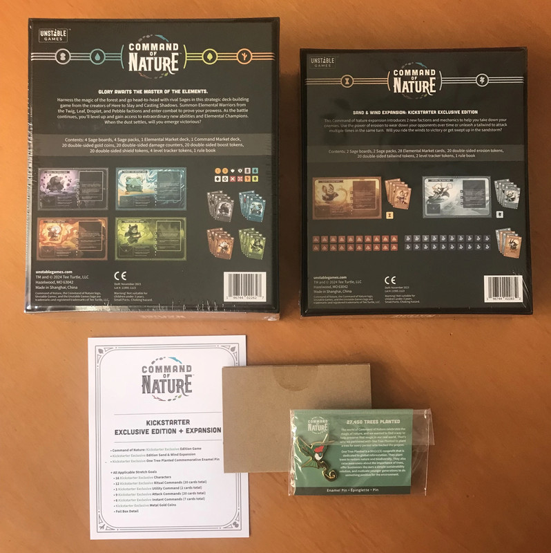 Command of Nature Exclusive Edition + Sand & Wind + pin - Kickstarter - Nuovo New 3