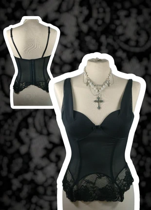 🖤90s vintage dark coquette punk corset 🖤, merk: y2k, staat: Heel goed, maat: S / 36 / 8, € 25,00, € 26,95 inclusief Kopersbescherming