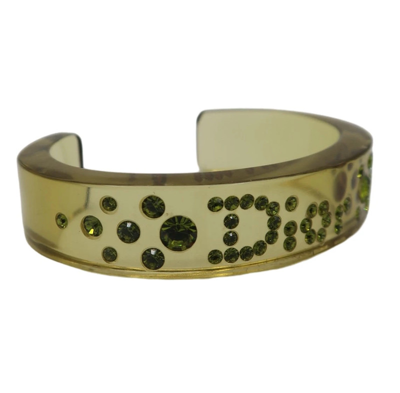 Christian Dior Lucite Green Resin Cuff Bracelet 3
