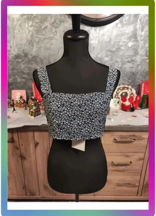 Haut à bretelles réglables Brave Soul – Noir à fleurs blanches et bleues, Taille XS, marca: Brave Soul, estado: Nuevo sin etiquetas, tamaño: XS / 34 / 6, 1,80 €, 2,59 € Protección al comprador incluida