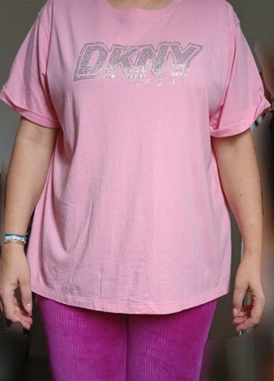 DKNY lichtroze sport shirt splitten L XL strass steentjes glitter, brand: DKNY, condizioni: Ottime, taglia: XL / IT 46 / EU 42, €12.00, €13.30 include la Protezione acquisti