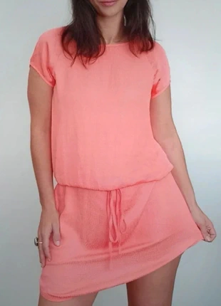 Robe blouse satinée chic corail taille 40/42, condition: Very good, size: XL / 42 / 14, €10.00, €11.20 includes Buyer Protection Pro