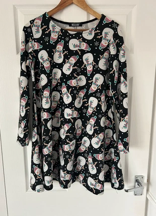 Misslook Snowman Print Stretch Dress – Festive Winter size M/L 12-14., brand: Misslook, condition: Very good, size: L / 12, £6.50, £7.53 includes Buyer Protection