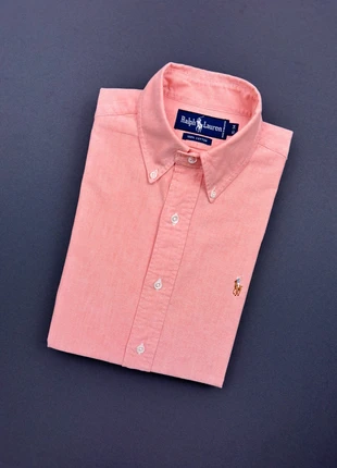 Chemise Homme - Unie Rose orangée - Logo brodé Marron Ralph Lauren - Taille M, brand: Ralph Lauren, condition: Good, size: M, €49.00, €52.15 includes Buyer Protection Pro