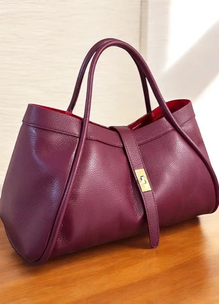 Borsa in vera pelle italiana – modello shopper strutturato con interno rosso, marque: Vera Pelle, état: Neuf avec étiquette, 94,90 €, 100,35 € Protection acheteurs incluse