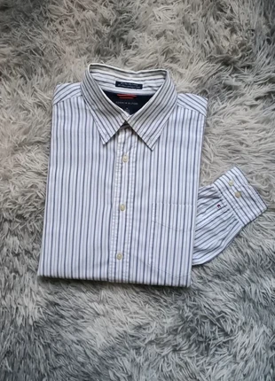 Chemise Tommy Hilfiger Homme - Taille M - 100% Coton - Rayé Blanc rayures verticales Noires, marca: Tommy Hilfiger, estado: Muito bom, tamanho: M, €14.90, €16.35 inclui Proteção do Comprador