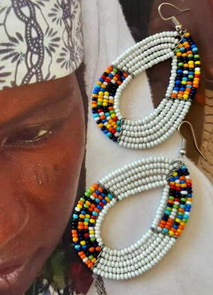 Boucles d’oreilles tribales artisanales D’Afrique, brand: Fabrication Artisanale, condition: Very good, €40.00, €42.70 includes Buyer Protection Pro