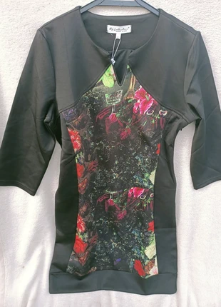 Robes noir fleurie L, marque: My Collection, état: Neuf avec étiquette, taille: L / 40 / 12, 25,00 €, 26,95 € Protection acheteurs incluse