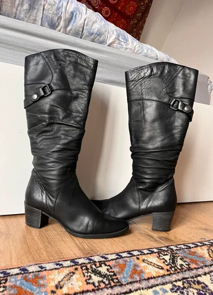 Bottes hautes à talons en cuir noir hiver, brand: Top Vintage, condition: Very good, size: 37, €35.00, €37.45 includes Buyer Protection