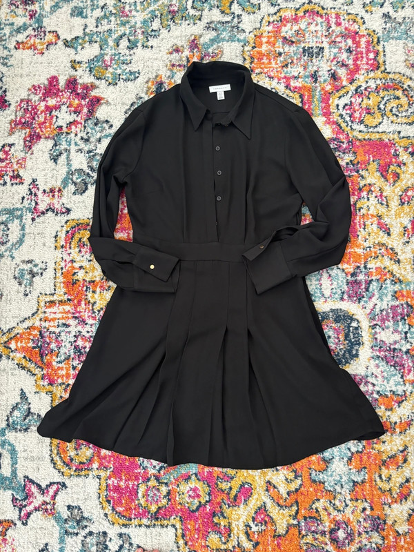 Topshop Black Collar Button Dress 1