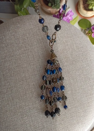 Sautoir perles bleues perles verre, condition: Very good, €6.00, €7.00 includes Buyer Protection