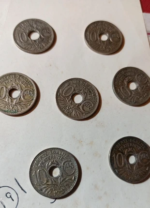 Lotto di 7 rare monete Francia 10 centimes 1919-22-24-30-32-35 (2 monete), état: Bon état, 5,00 €, 5,95 € Protection acheteurs incluse