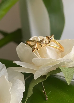 Bague étoiles oxydes dorée en Argent 925 Ajustable, brand: Etoile, condition: Very good, size: Adjustable, €12.00, €13.30 includes Buyer Protection Pro