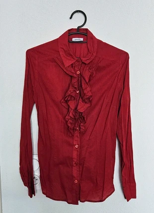 Chemise a froufrou rouge bordeaux uni M / 38 Pimkie, marca: Pimkie, estado: Muito bom, tamanho: M / 38 / 10, €3.00, €3.85 inclui Proteção do Comprador