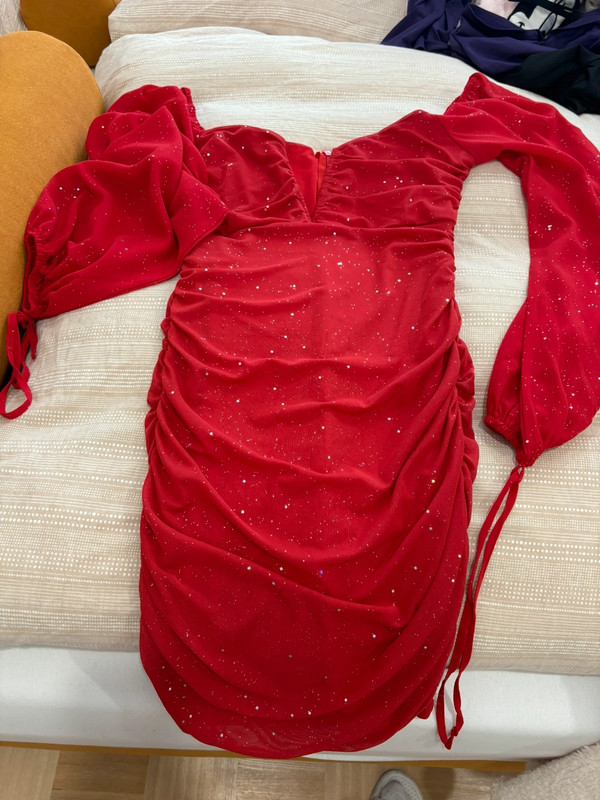 Glitzer Kleid rot 1
