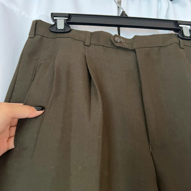 Men's Dark Green Dress Pants