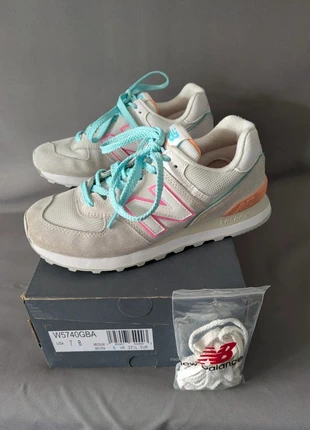 Baskets New Balance 574 grises rose et turquoise – taille 37,5 avec boîte et lacets d’origine, marque: New Balance, état: Très bon état, taille: 37.5, 45,00 €, 47,95 € Protection acheteurs (Pro) incluse