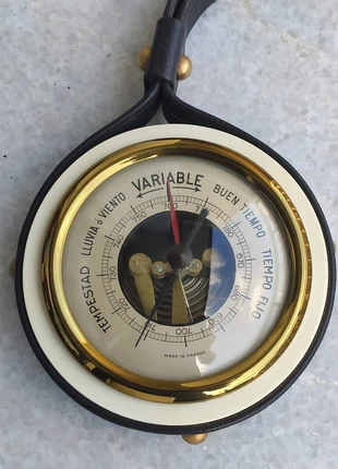 Barómetro vintage francés con correa de cuero, marca: Barometro, estado: Bueno, 15,00 €, 16,45 € Protección al comprador incluida