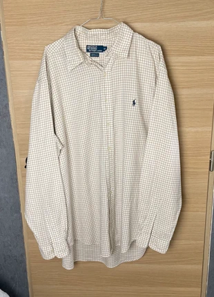 Chemise Ralph Lauren en coton à carreaux noir blanc et beige , logo brodé noir Taille XL homme, brand: Ralph Lauren, condizioni: Ottime, taglia: XL, €35.00, €37.45 include la Protezione acquisti
