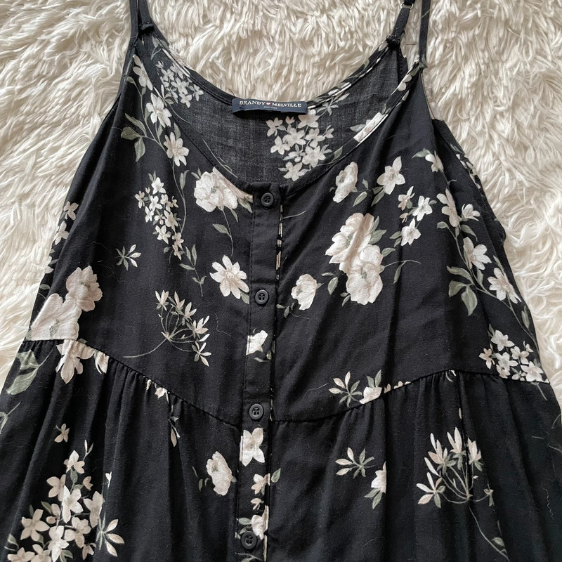 Brandy Melville rare black floral Kimia romper 3